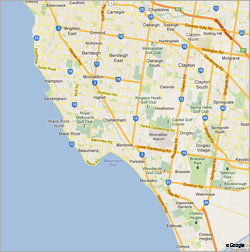 Servicing Bayside, Glen Eira & Kingston Areas Map